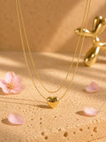 Collar Double Heart Gold | Collar Corazón Doble Acero Inoxidable 316L