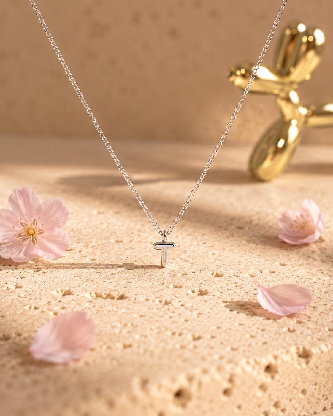 Collar Initial Silver | Collar Letra Personalizada Acero Inoxidable 316L
